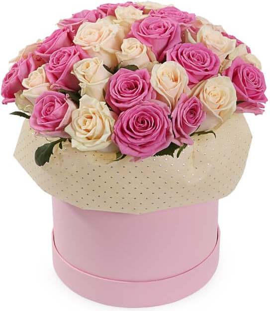 из кремовых и розовых роз Букет «Светлый день»